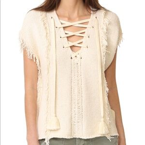 Pam & Gela Fringe Baja Sweater